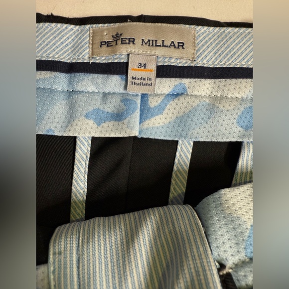 PETER MILLAR Black Flat Front Salem Performance shorts size 34 - Picture 9 of 11